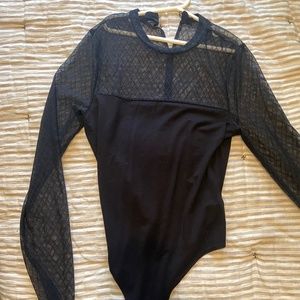 Black Mesh Lace Body Suit